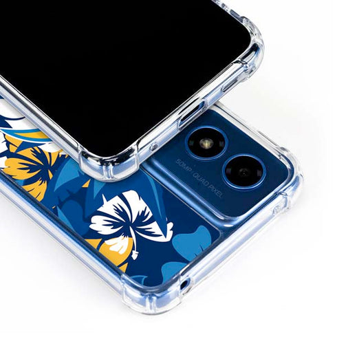 NFL Los Angeles Chargers Tropical Print Moto G 5G (2024) Clear Case