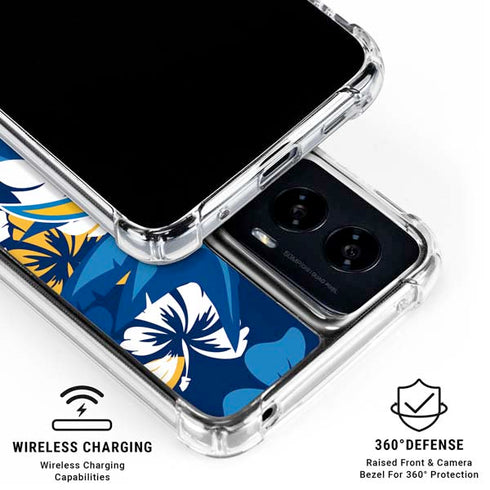 NFL Los Angeles Chargers Tropical Print Moto G Power 5G (2024) Clear Case