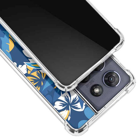 NFL Los Angeles Chargers Tropical Print Moto G Stylus 5G (2025) Clear Case