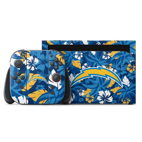 NFL Los Angeles Chargers Tropical Print Nintendo Switch 2 (2025) with Joy-Con Skin
