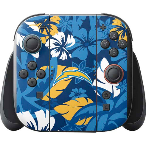 NFL Los Angeles Chargers Tropical Print Nintendo Switch 2 (2025) with Joy-Con Skin