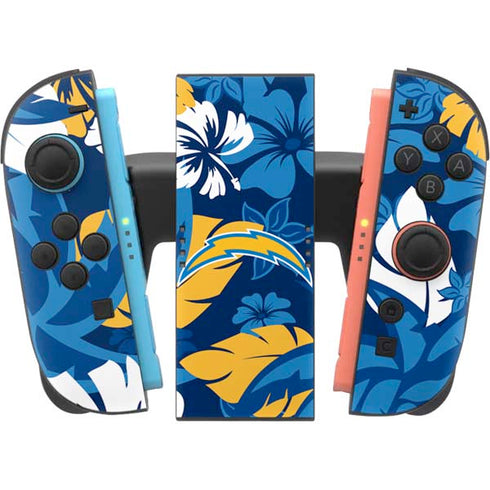 NFL Los Angeles Chargers Tropical Print Nintendo Switch 2 (2025) Joy-Con Controller Skin