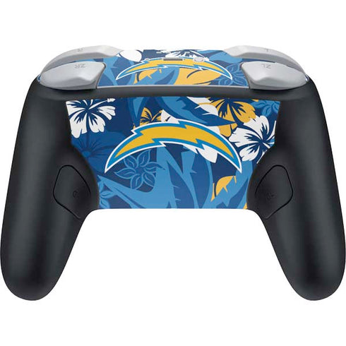 NFL Los Angeles Chargers Tropical Print Nintendo Switch 2 (2025) Pro Controller Skin