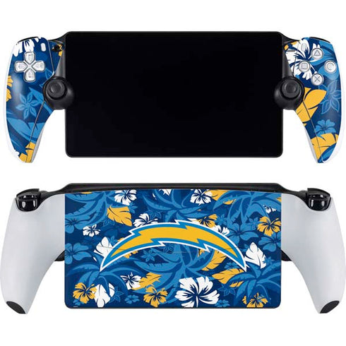 NFL Los Angeles Chargers Tropical Print PlayStation Portal Remote Player Skin