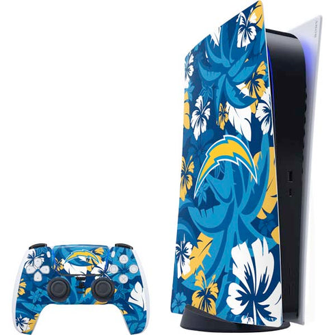 NFL Los Angeles Chargers Tropical Print PlayStation PS5 Skins
