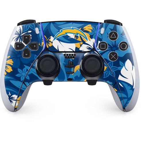 NFL Los Angeles Chargers Tropical Print PS5 DualSense Edge Pro Controller Skin