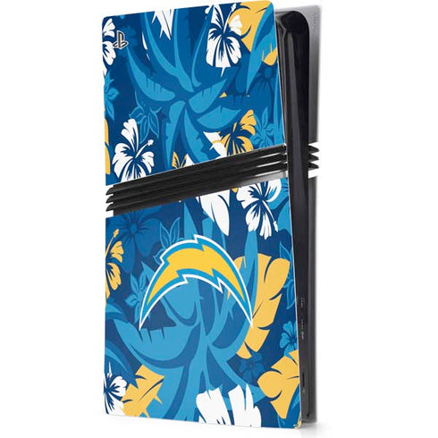 NFL Los Angeles Chargers Tropical Print PS5 Pro Console Skin
