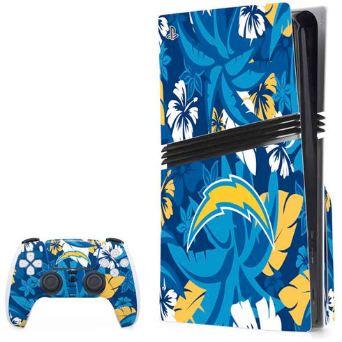 NFL Los Angeles Chargers Tropical Print PlayStation PS5 Skins