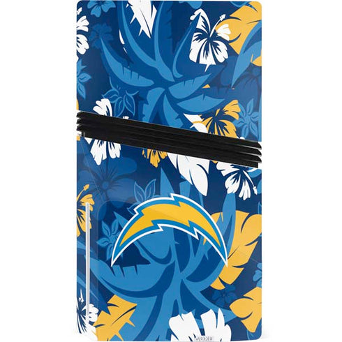 NFL Los Angeles Chargers Tropical Print PS5 Pro Disk Console Skin