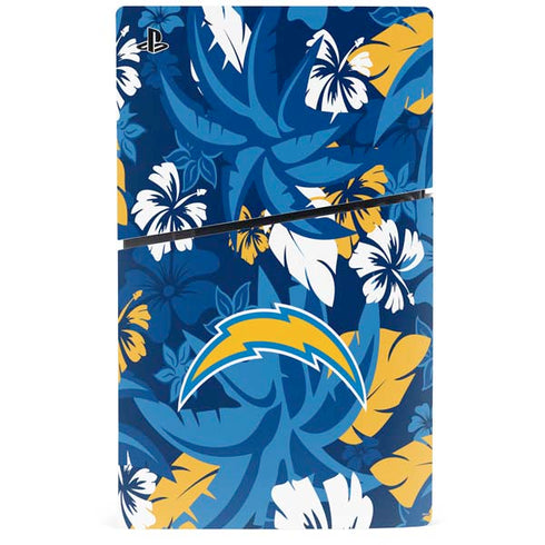 NFL Los Angeles Chargers Tropical Print PS5 Slim Digital Edition Console Skin