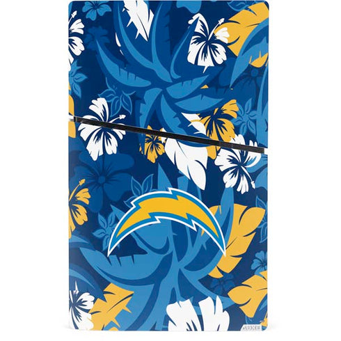 NFL Los Angeles Chargers Tropical Print PS5 Slim Digital Edition Console Skin