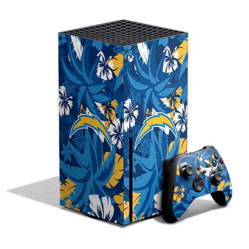 NFL Los Angeles Chargers Tropical Print Xbox Series X Bundle Skin