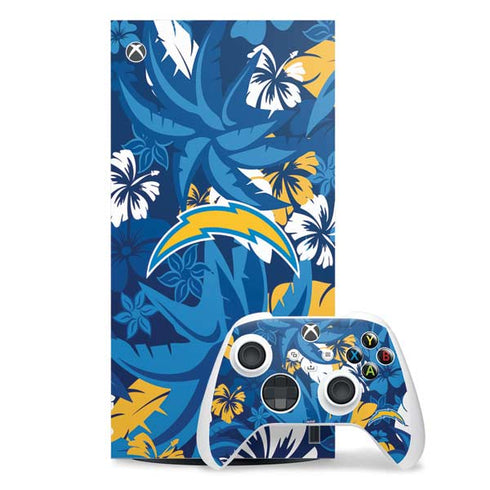 NFL Los Angeles Chargers Tropical Print Xbox Series X Skins