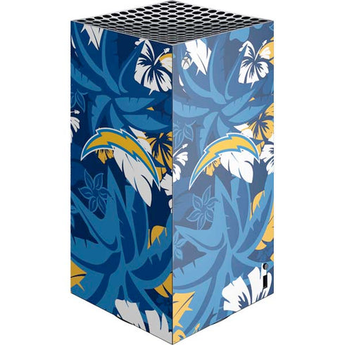 NFL Los Angeles Chargers Tropical Print XBox Series X Digital Edition Console Skin
