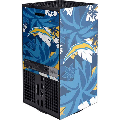 NFL Los Angeles Chargers Tropical Print XBox Series X Digital Edition Console Skin