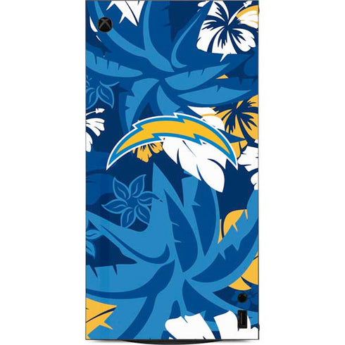 NFL Los Angeles Chargers Tropical Print XBox Series X Digital Edition Console Skin