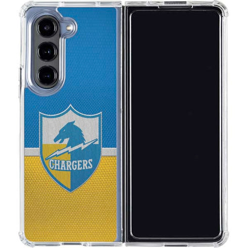 NFL Los Angeles Chargers Vintage Galaxy Z Fold5 5G Clear Case