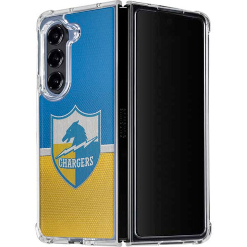 NFL Los Angeles Chargers Vintage Galaxy Z Fold5 5G Clear Case