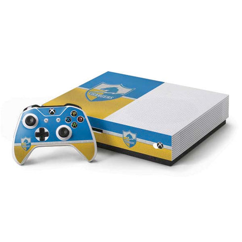 NFL Los Angeles Chargers Vintage Xbox One S Console and Controller Bundle Skin