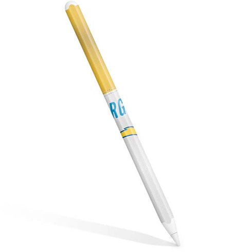 NFL Los Angeles Chargers White Striped Apple Pencil (2nd Gen 2019) Skin