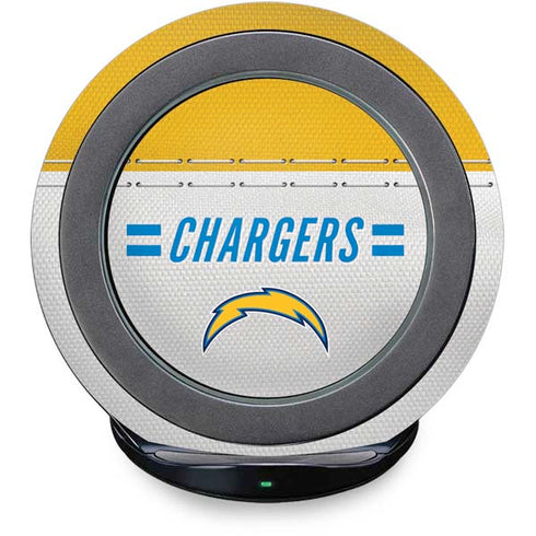 NFL Los Angeles Chargers White Striped Fast Charge Wireless Charging Stand Skin