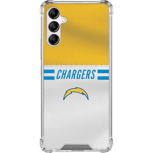 NFL Los Angeles Chargers White Striped Gabb Phone 4 Clear Case