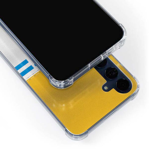 NFL Los Angeles Chargers White Striped Galaxy A35 5G Clear Case