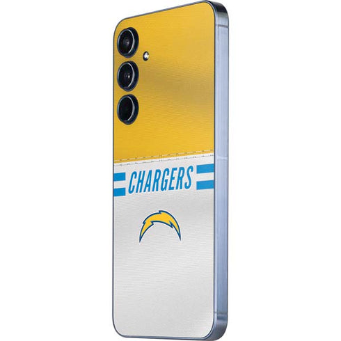 NFL Los Angeles Chargers White Striped Galaxy A55 5G Skin