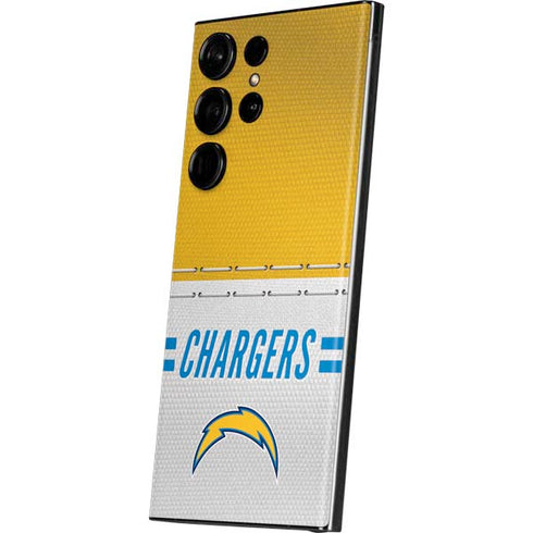 NFL Los Angeles Chargers White Striped Galaxy Skins