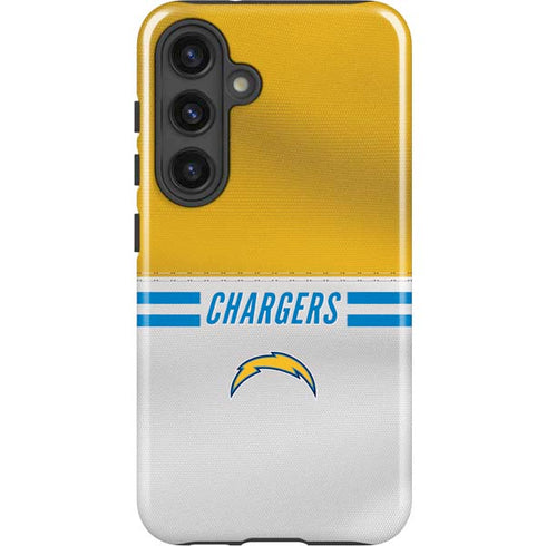 NFL Los Angeles Chargers White Striped Galaxy S25 Impact Case