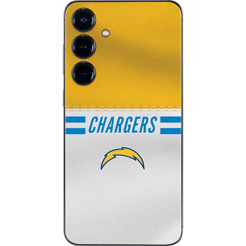 NFL Los Angeles Chargers White Striped Galaxy S24 Skin