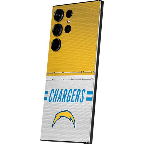 NFL Los Angeles Chargers White Striped Galaxy S24 Ultra Skin