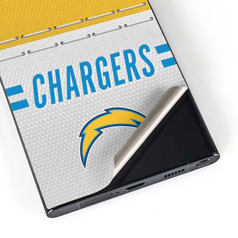 NFL Los Angeles Chargers White Striped Galaxy S24 Ultra Skin