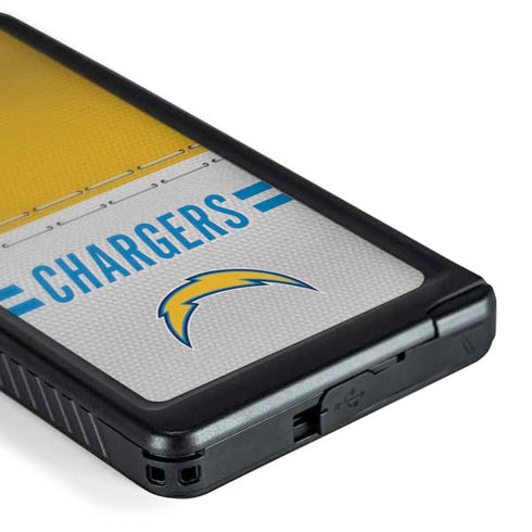NFL Los Angeles Chargers White Striped Galaxy S24 Ultra Waterproof Case