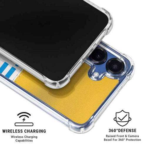 NFL Los Angeles Chargers White Striped Galaxy S25 Plus Clear Case