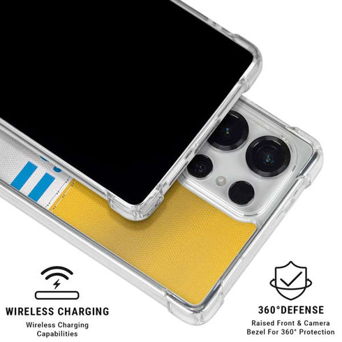 NFL Los Angeles Chargers White Striped Galaxy S25 Ultra Clear Case