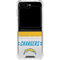 NFL Los Angeles Chargers White Striped Galaxy Z Flip6 Clear Case