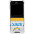 NFL Los Angeles Chargers White Striped Galaxy Z Flip6 Clear Case
