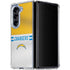 NFL Los Angeles Chargers White Striped Galaxy Z Fold5 5G Clear Case