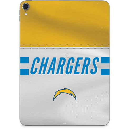 NFL Los Angeles Chargers White Striped Apple iPad Pro Skin