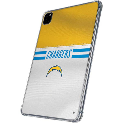 NFL Los Angeles Chargers White Striped iPad Pro 11in (2024) Clear Case