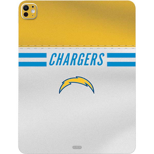 NFL Los Angeles Chargers White Striped iPad Pro 13in M4 (2024) Skin