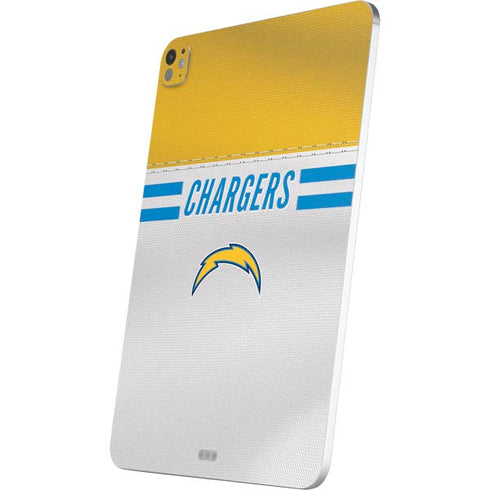 NFL Los Angeles Chargers White Striped iPad Pro 13in M4 (2024) Skin