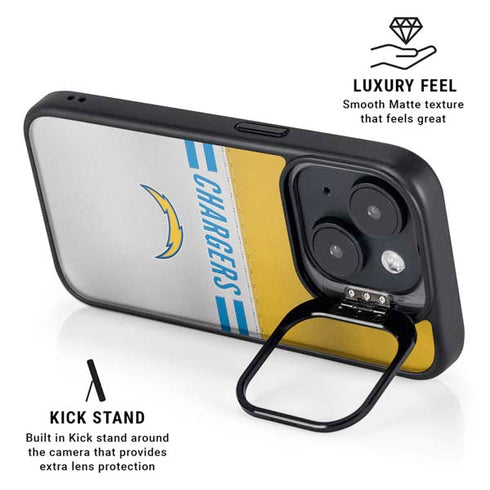 NFL Los Angeles Chargers White Striped iPhone 13 Kickstand Case
