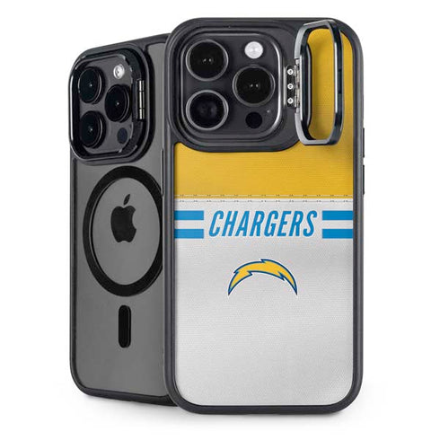 NFL Los Angeles Chargers White Striped iPhone 13 Pro Kickstand Case