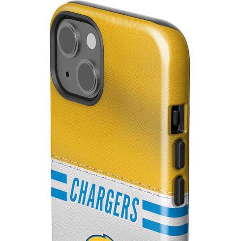 NFL Los Angeles Chargers White Striped iPhone 15 Impact Case