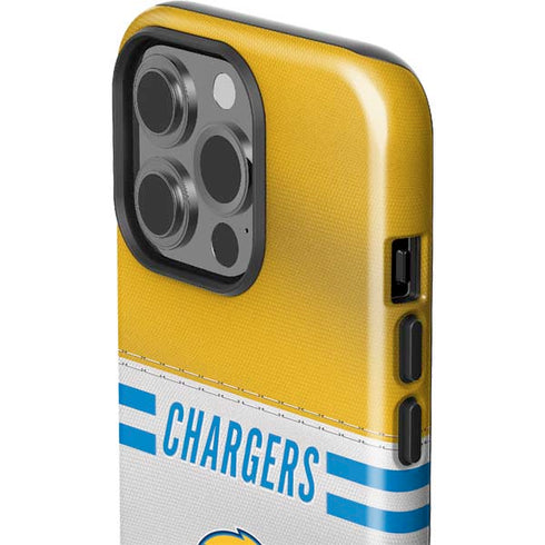 NFL Los Angeles Chargers White Striped iPhone 15 Pro Impact Case