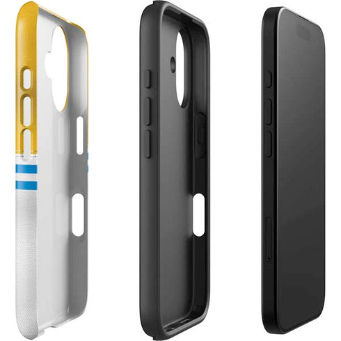 NFL Los Angeles Chargers White Striped iPhone 16 Plus Impact Case