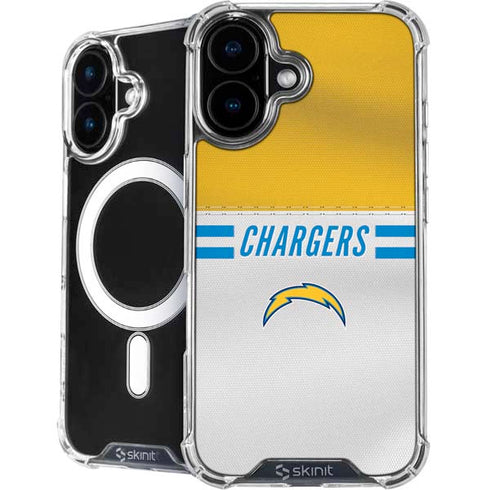NFL Los Angeles Chargers White Striped iPhone 16 Plus MagSafe Case