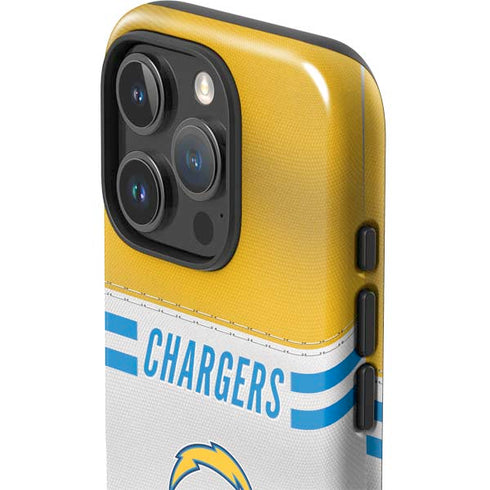 NFL Los Angeles Chargers White Striped iPhone 16 Pro Max Impact Case